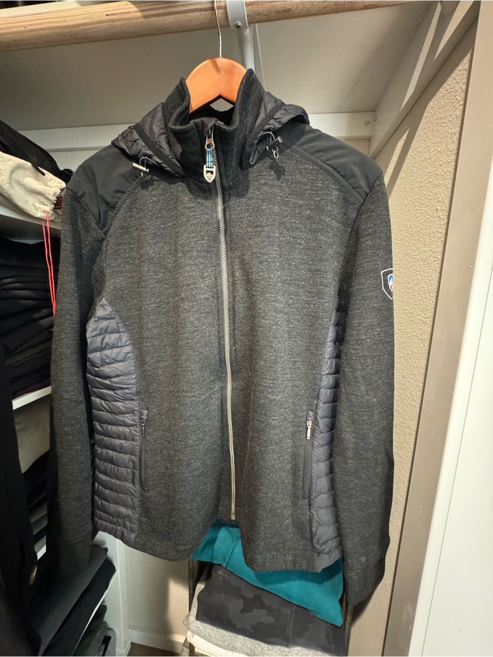 Women’s kuhl spyfire Quilted-Panel Hooded Jacket - Dark Gray